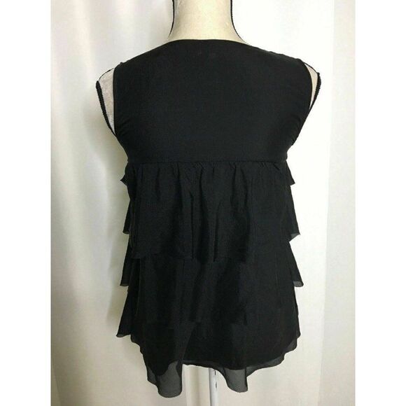 J Crew Scoop Neck 100% Silk Ruffle tank top - Picture 4 of 5